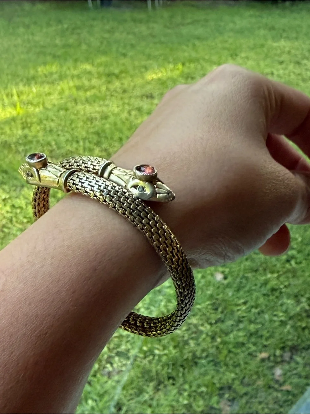 Stella & Dot snake bracelet gold tone, double headed snake bracelet